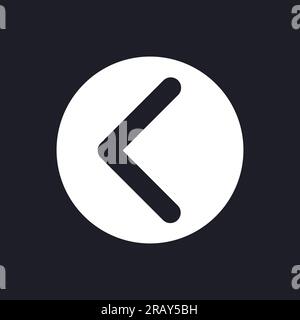 Left direction arrow dark mode glyph ui icon Stock Vector