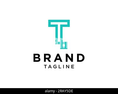 Abstract Initial Letter T Logo. Green Shape Geometric Style isolated on White Background. Usable for Business, Technology and Branding Logos. Flat Vec Stock Vector