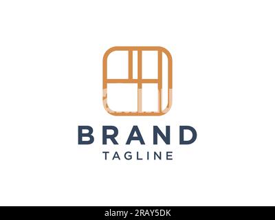 Abstract Initial Letter H Logo. Linear Rounded Shape isolated on White Background. Usable for Business and Branding Logos. Flat Vector Logo Design Tem Stock Vector