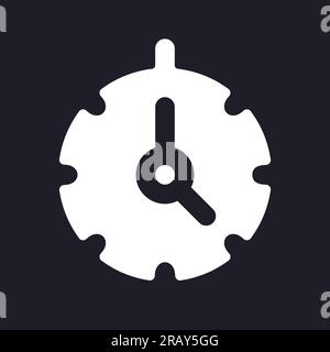 Stopwatch dark mode glyph ui icon Stock Vector