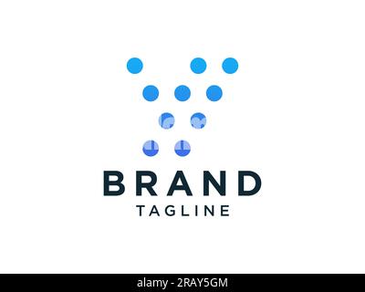 Abstract Initial Letter V Logo. Blue Shape Geometric Lines isolated on White Background. Usable for Business and Technology Logos. Flat Vector Logo De Stock Vector