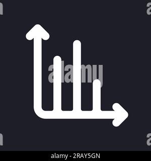Infochart dark mode glyph ui icon Stock Vector
