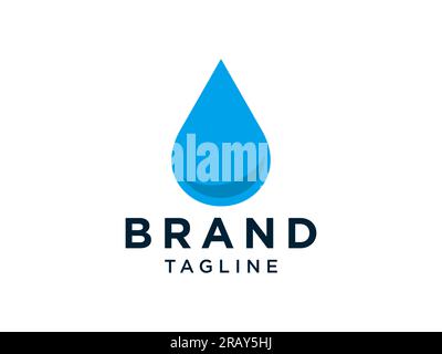 Abstract Water Logo. Blue Water Drop Icon isolated on White Background. Usable for Business, Science, Healthcare, Medical and Nature Logos. Flat Vecto Stock Vector