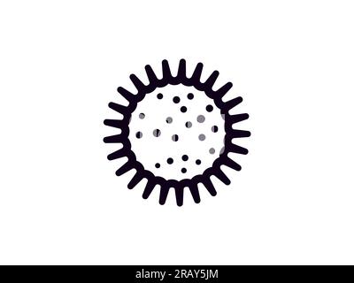 Virus Icon isolated on white background. Flat Vector Icon Design Template Element Stock Vector