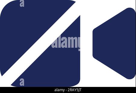 Turn off camera black glyph ui icon Stock Vector