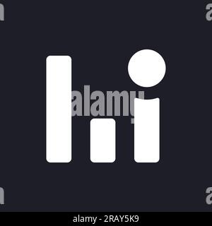 Analytic app notification dark mode glyph ui icon Stock Vector