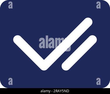 Double checkmark black glyph ui icon Stock Vector