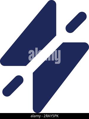 Silent mode black glyph ui icon Stock Vector