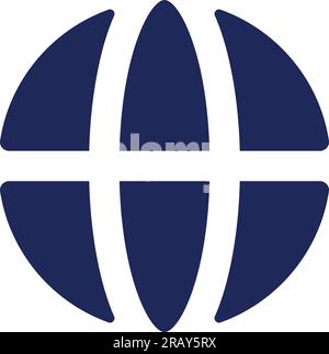 Globe black glyph ui icon Stock Vector