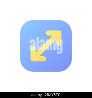 Screen enlargement pixel perfect flat gradient color ui icon Stock Vector