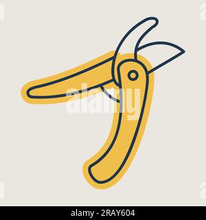 Pruning scissors, garden secateurs vector icon. Graph symbol for agriculture, garden and plants web site and apps design, logo, app, UI Stock Vector