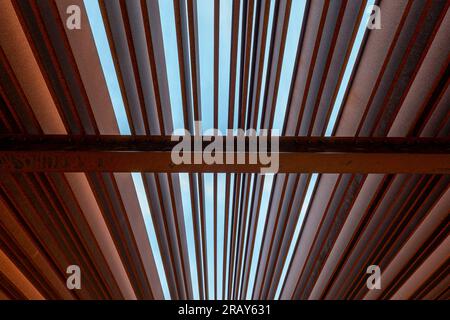 Rusted steel shutters. Corten steel. Architectural detail. Abstract image. Stock Photo
