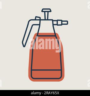 Garden hand compression sprayer pump vector icon. Graph symbol for agriculture, garden and plants web site and apps design, logo, app, UI Stock Vector
