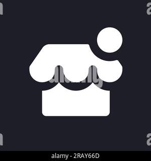 Online shop notification dark mode glyph ui icon Stock Vector