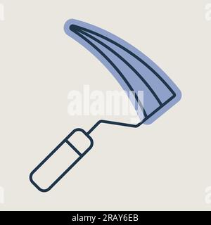 Garden sickle isolated vector icon. Graph symbol for agriculture, garden and plants web site and apps design, logo, app, UI Stock Vector