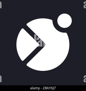Notification from analytic app dark mode glyph ui icon Stock Vector
