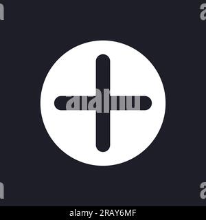 Add button dark mode glyph ui icon Stock Vector