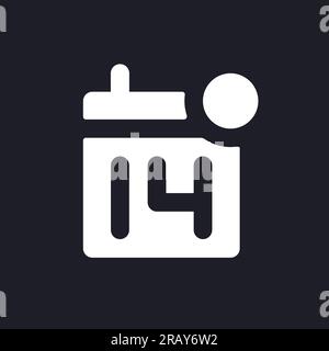 Calendar reminder dark mode glyph ui icon Stock Vector