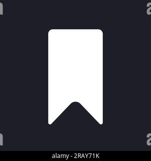 Bookmark dark mode glyph ui icon Stock Vector