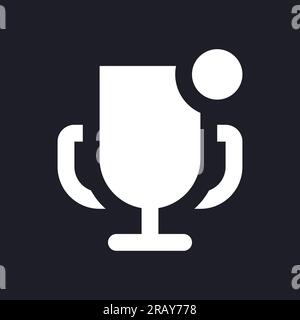Notification about competition dark mode glyph ui icon Stock Vector