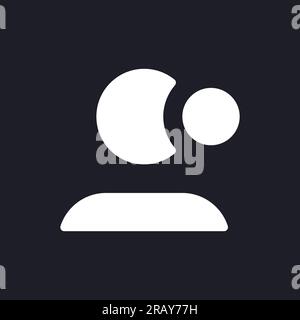 Notification from personal page dark mode glyph ui icon Stock Vector