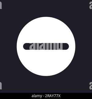 Subtraction button dark mode glyph ui icon Stock Vector