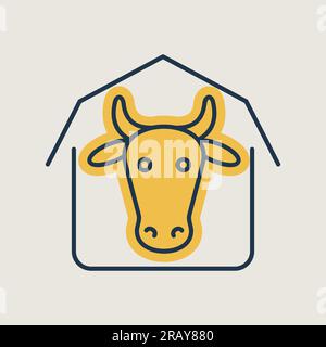 Cowshed isolated icon. Farm animal sign. Graph symbol for your web site design, logo, app, UI. Vector illustration Stock Vector