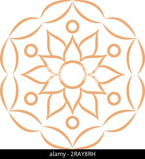 Mandala flower with ornamental frame brochure element design Stock Vector