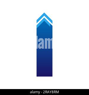 Gradient blue vertical line with up arrow brochure element design Stock Vector