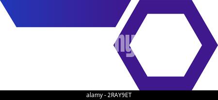 Blank purple hexagon with tag vector design element Stock Vector
