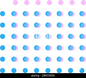 Overlay of blue and pink dots brochure element design Stock Vector