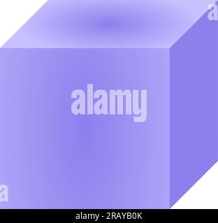 Purple three dimensional cube vector design element Stock Vector