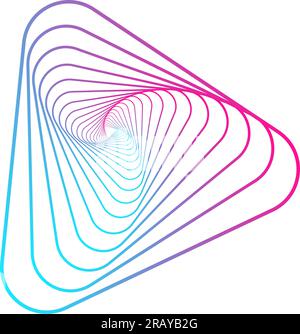 Spiraling triangle shape with rounded angles brochure element design Stock Vector