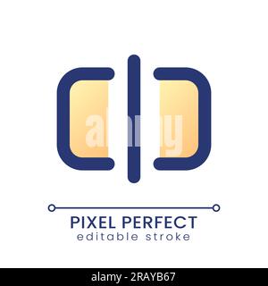 Split pixel perfect gradient fill ui icon Stock Vector