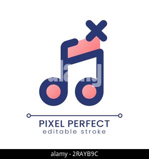 Remove audio track pixel perfect gradient fill ui icon Stock Vector