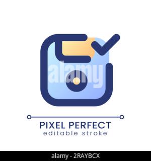 Apply saving pixel perfect gradient fill ui icon Stock Vector