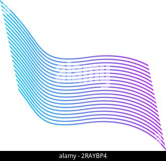 Multiple blue purple gradient waves brochure element design Stock Vector
