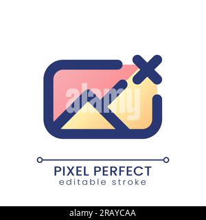 Remove photo file pixel perfect gradient fill ui icon Stock Vector