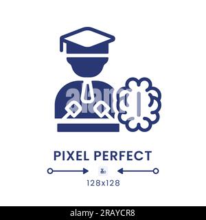 Neuro influencer black solid desktop icon Stock Vector