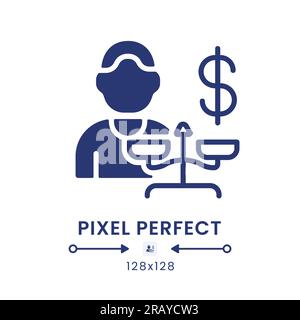 Behavioral economics black solid desktop icon Stock Vector