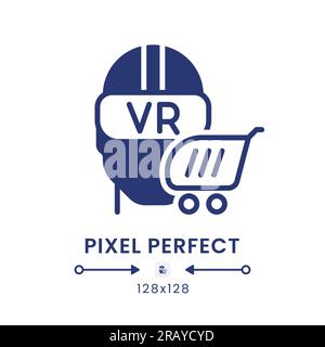 Virtual reality black solid desktop icon Stock Vector
