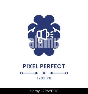 Neuro advertising black solid desktop icon Stock Vector
