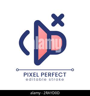 Volume off pixel perfect gradient fill ui icon Stock Vector