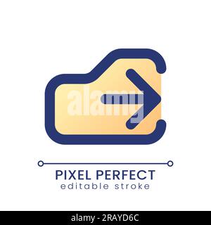 Logout pixel perfect gradient fill ui icon Stock Vector