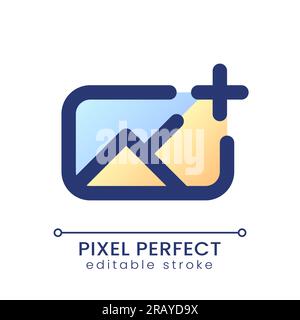 Add image pixel perfect gradient fill ui icon Stock Vector