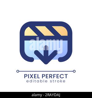 Import video file pixel perfect gradient fill ui icon Stock Vector