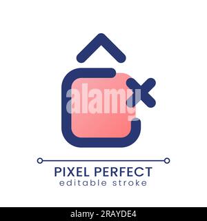 Remove jump animation effect pixel perfect gradient fill ui icon Stock Vector