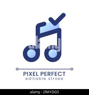 Confirmed music pixel perfect gradient fill ui icon Stock Vector