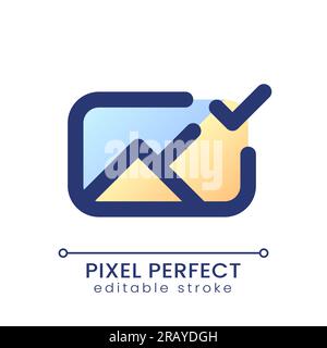 Applied photo file pixel perfect gradient fill ui icon Stock Vector