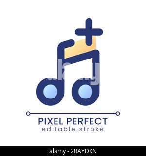 Add audio pixel perfect gradient fill ui icon Stock Vector